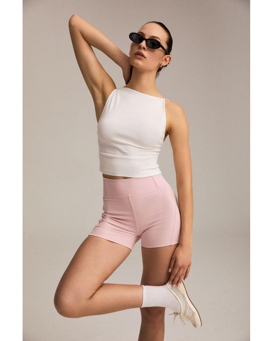 Grimelange Pink Simple Stretch Pull-On Blouse