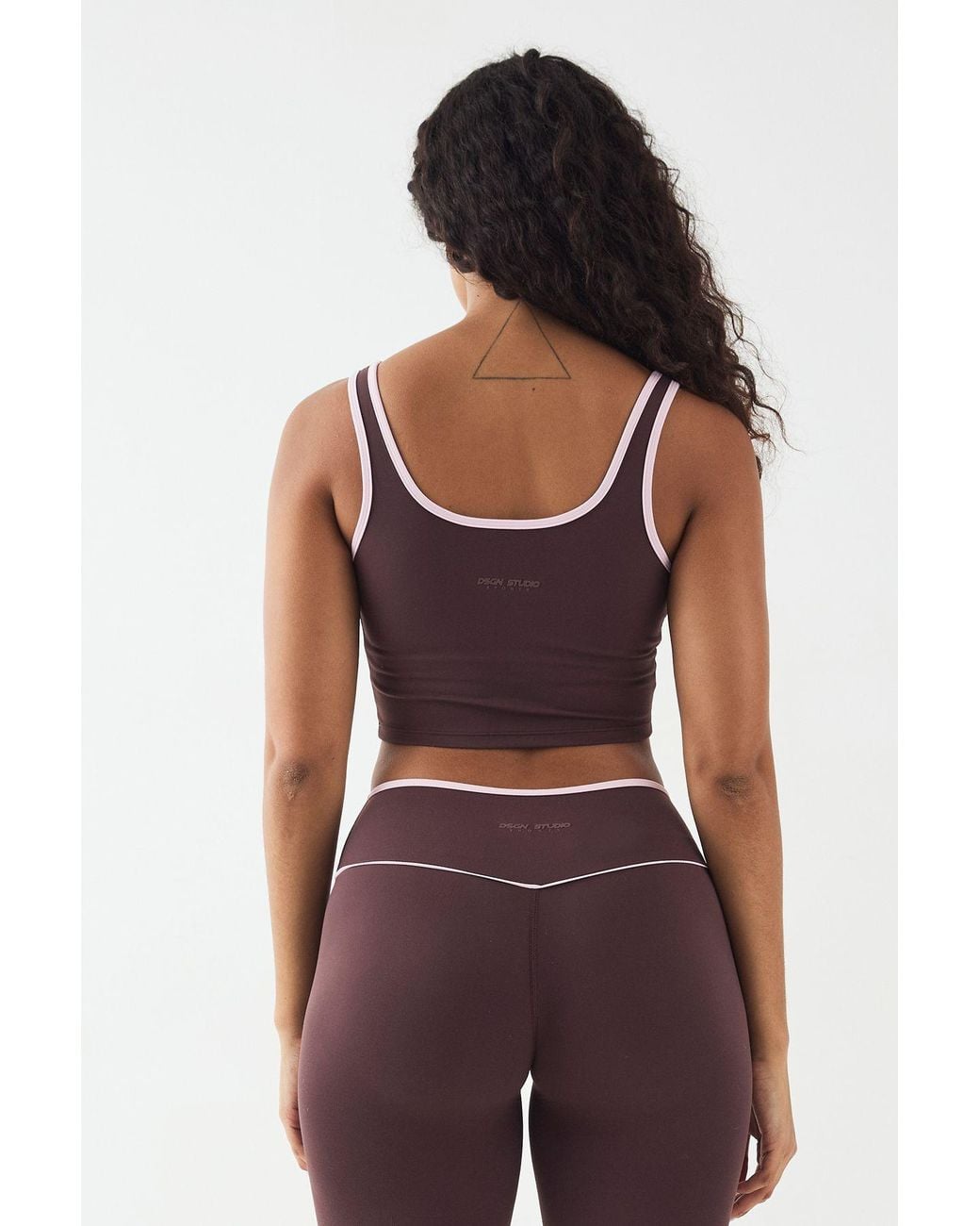 DSGN Studio Brown Sports Sculpt Contrast Piping Padded Bra