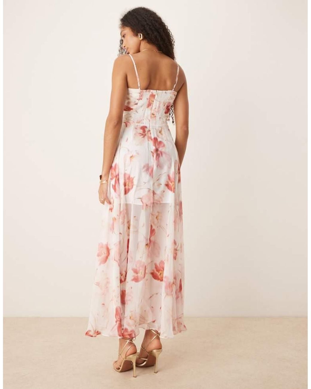 Forever New Pink Corset Maxi Dress