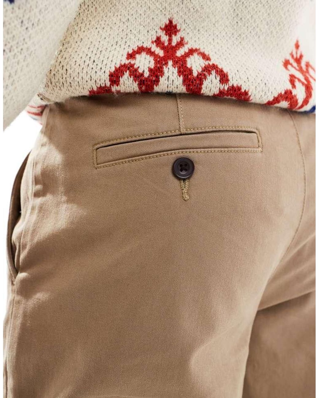 Farah Natural Norwood Regular Fit Twill Chino Trousers for men