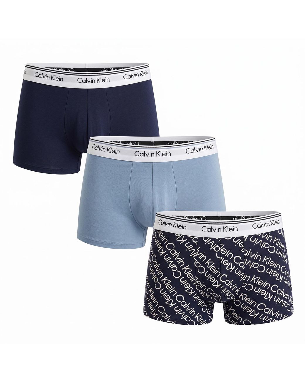 Calvin Klein Blue 3 Pack Cotton Stretch Boxer Trunks Balance Np2817A for men