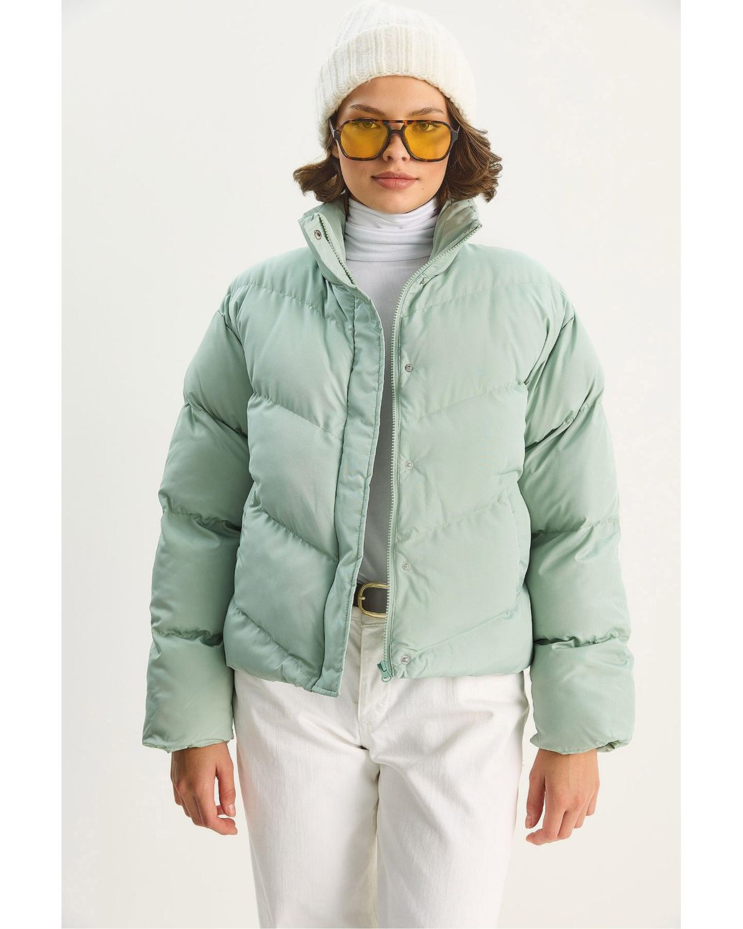 Bianco Lucci Green Puffer Jacket