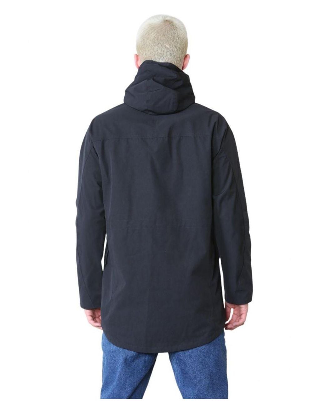 Marks & Spencer Blue And Cotton Blend Hooded Mac Stormwear Jacket for men