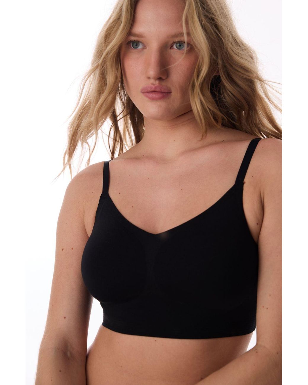 Penti Black Cotton Lyocell Knitted Bralette