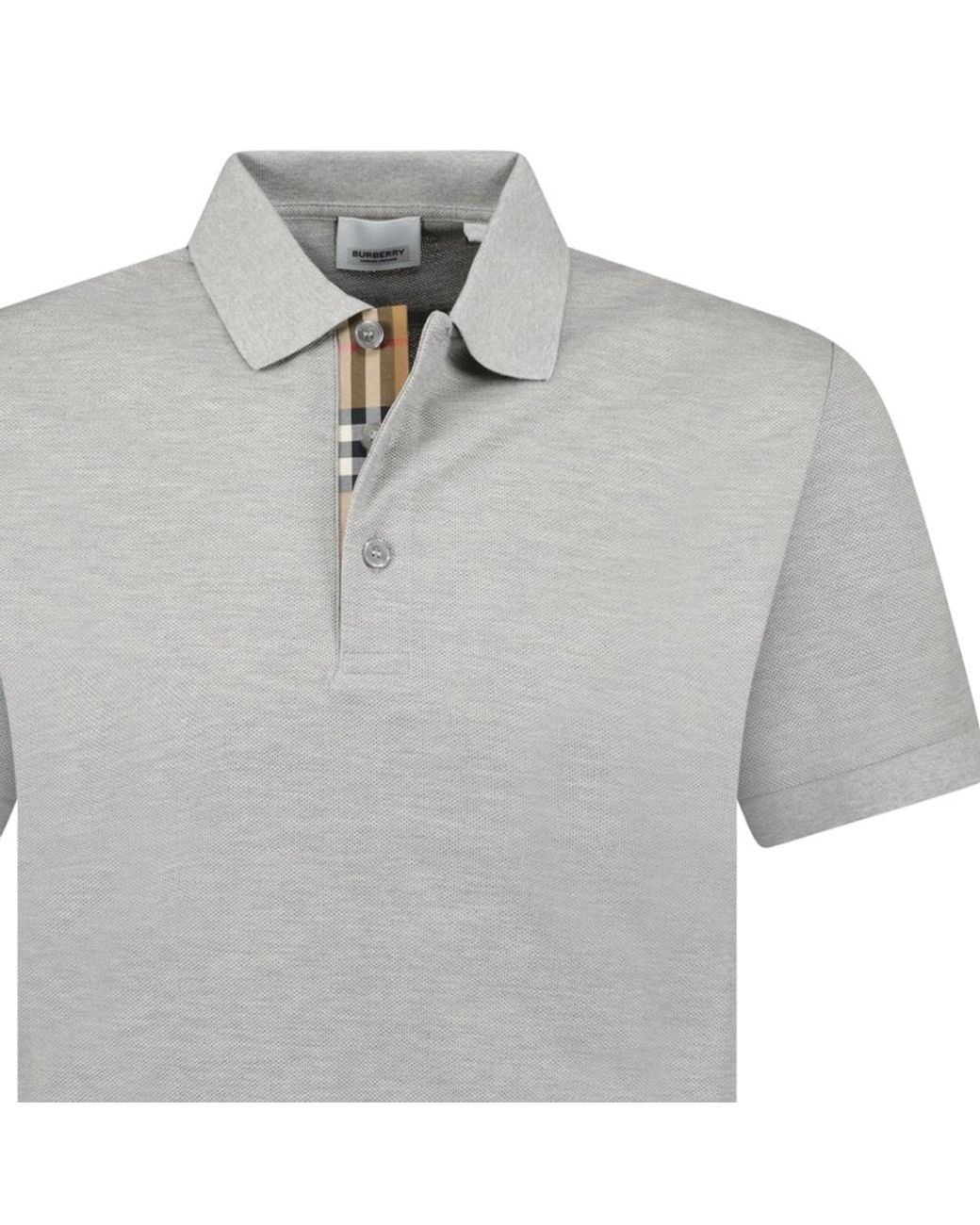 Burberry Gray Hartford Check Polo Shirt for men