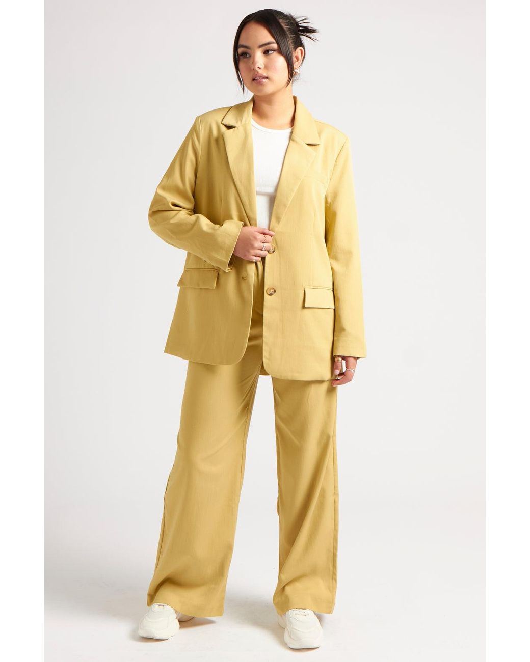 Urban Bliss Yellow Lime Oversized Blazer