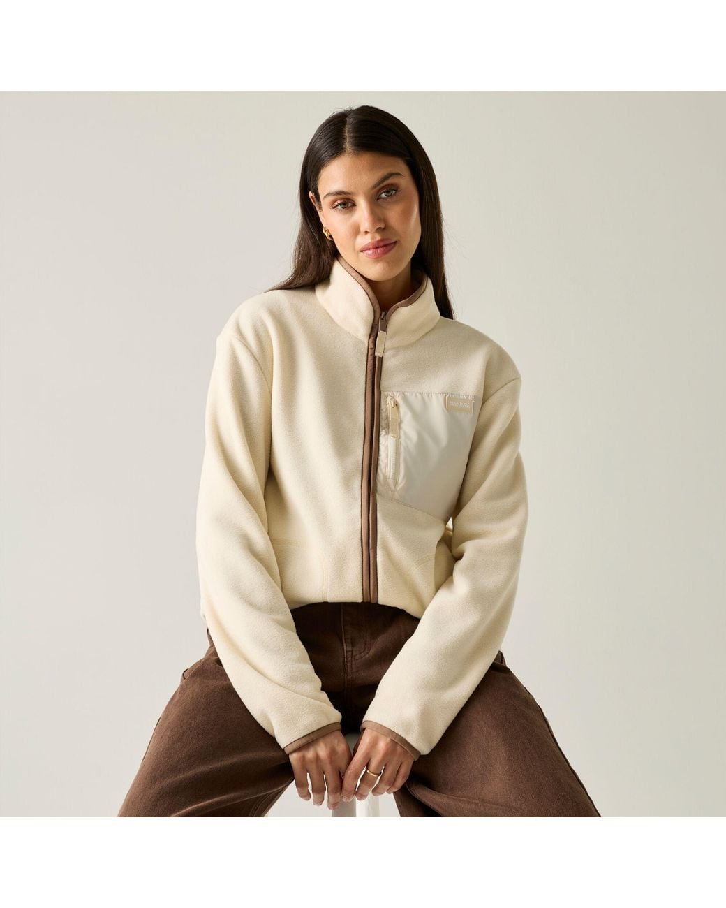 Regatta Brown Ladies Frankie Full Zip Fleece (Light Vanilla/