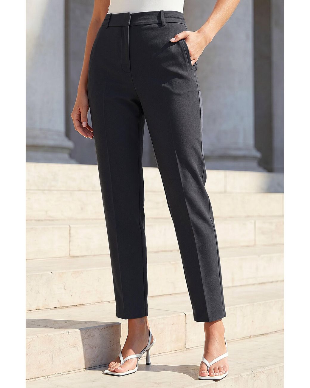 Roman Blue Straight Leg Stretch Trouser