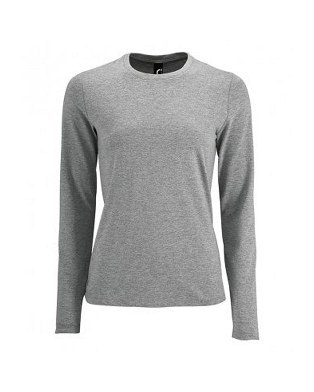 Sol's Gray Ladies Imperial Long Sleeve T-Shirt Marl)
