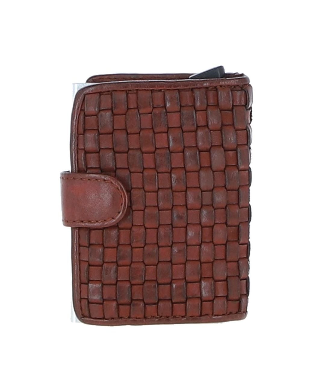 Ashwood Leather Purple 'La Perfetto' Metal & Woven Card Wallet Case