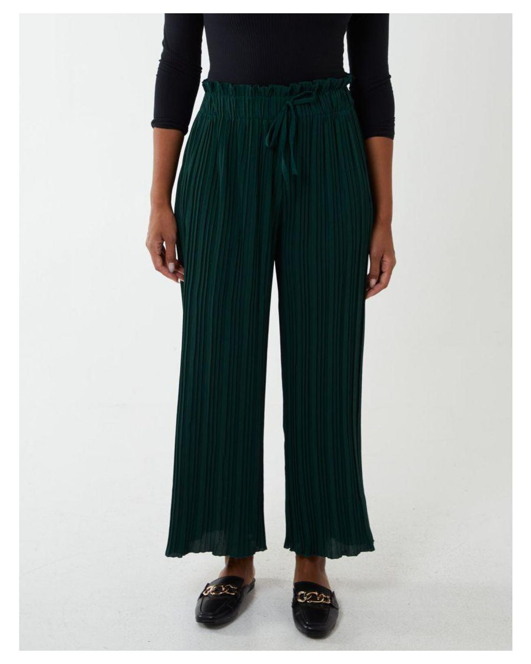 Blue Vanilla Blue Wide Leg Pleated Trousers