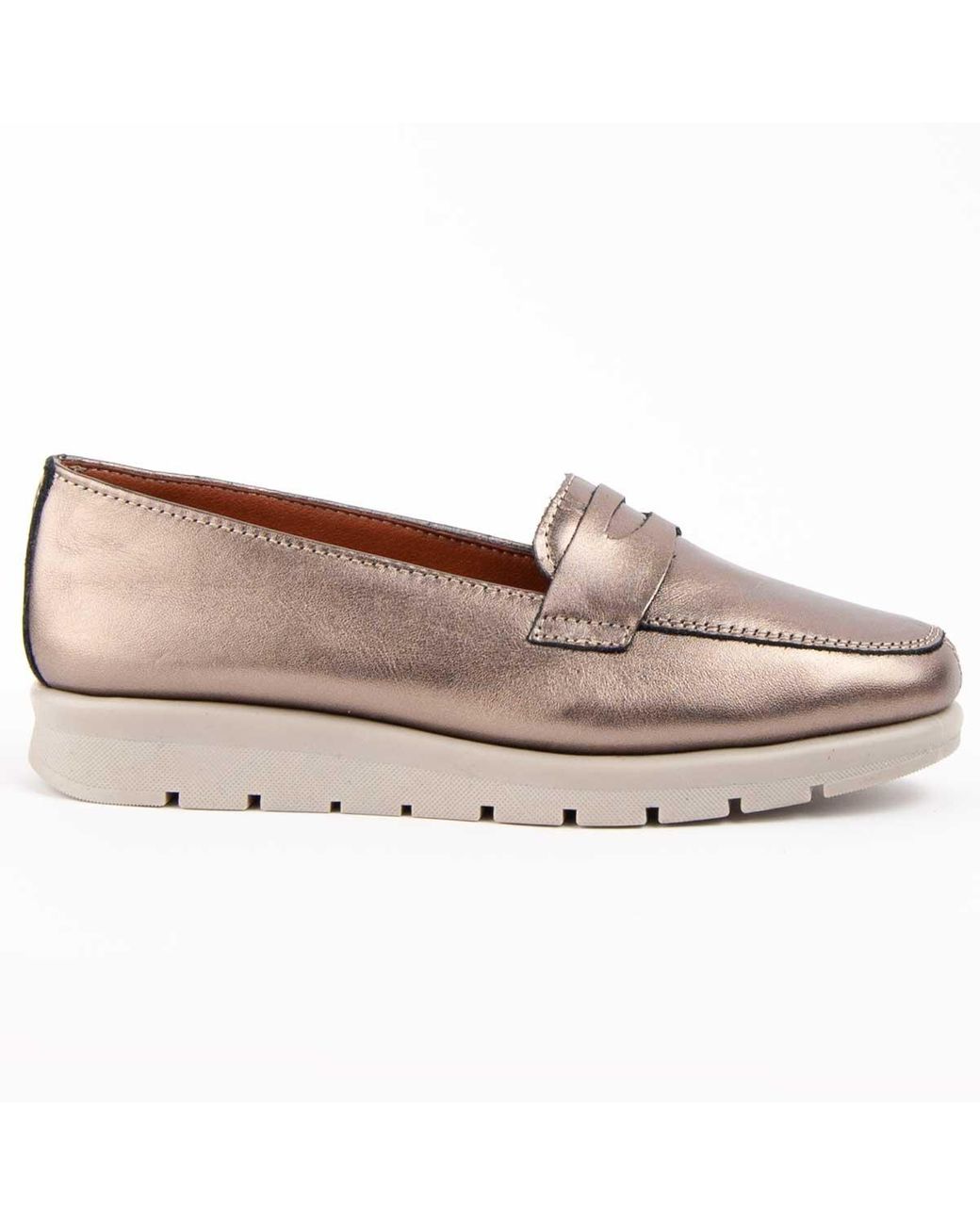 Purapiel Gray Moccasin Meilis Leather