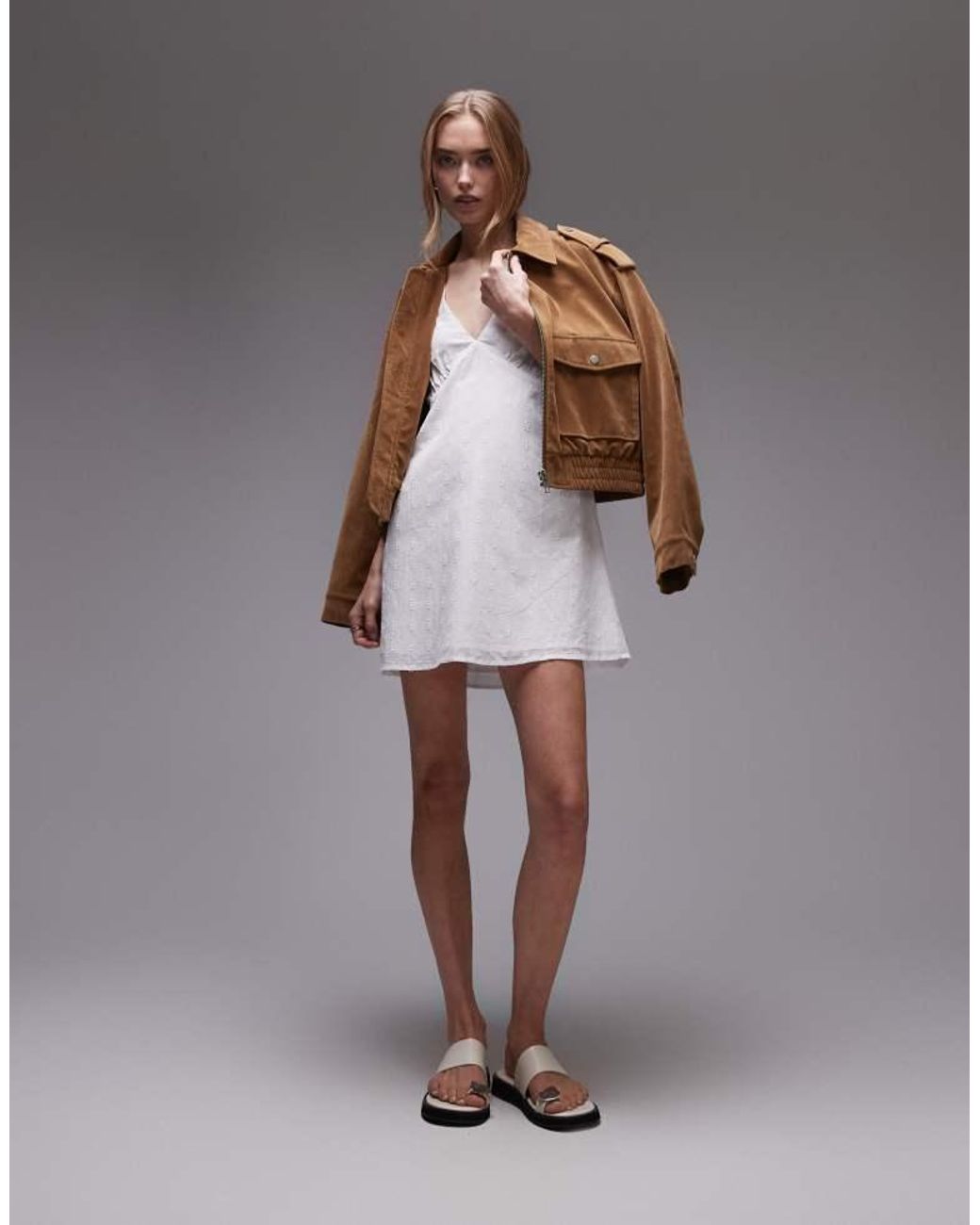 Rhythm White Mirage Mini V Neck Dress