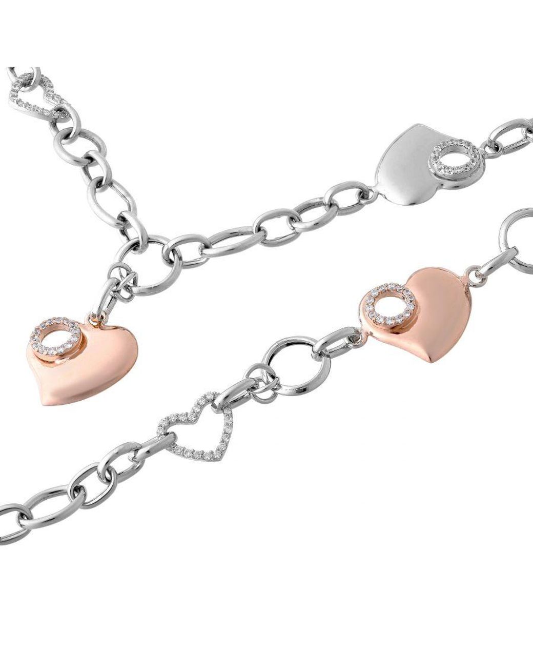 Orphelia Black 925 Sterling Set: Chain + Bracelet