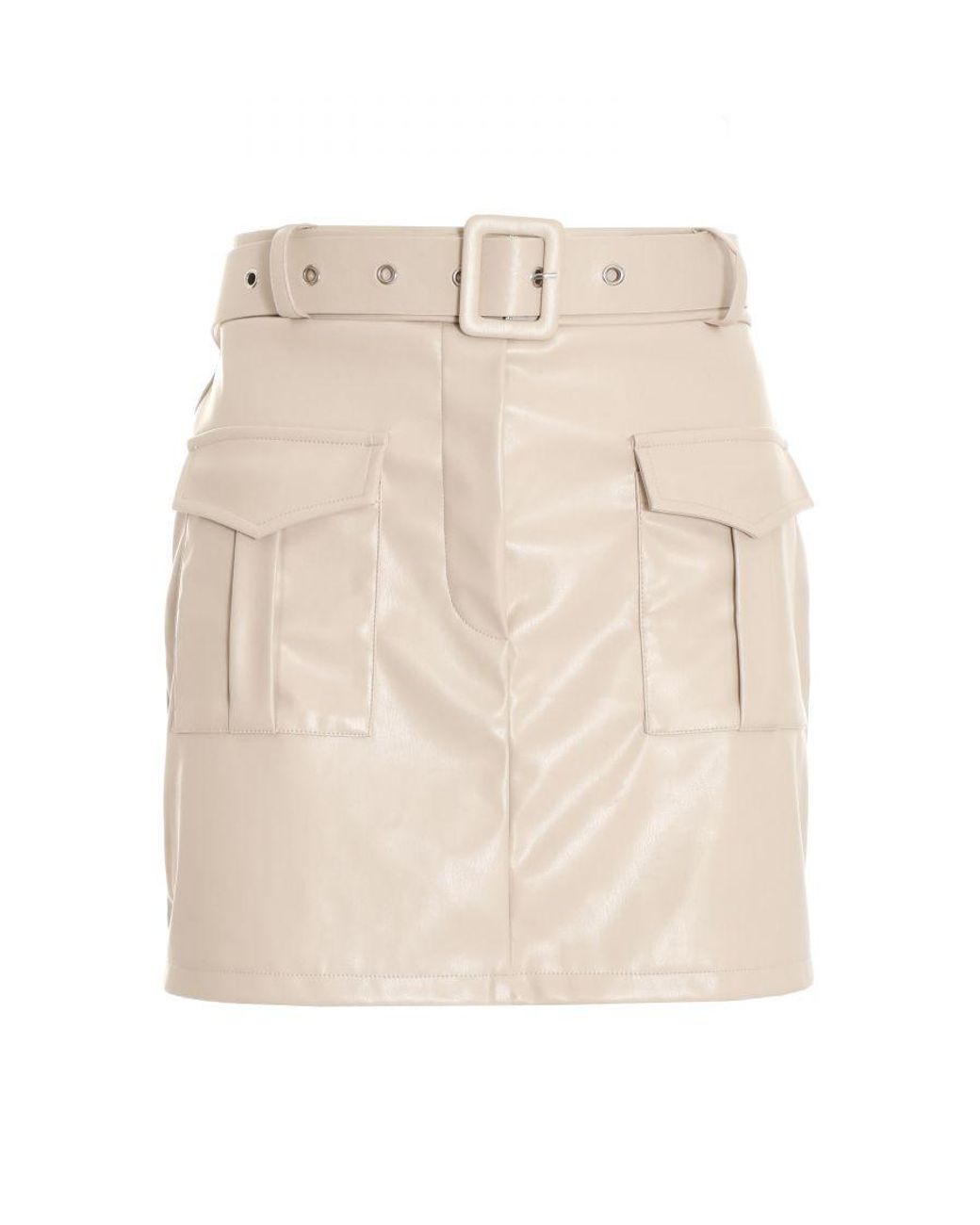 Quiz Faux Leather Skort in White Lyst UK