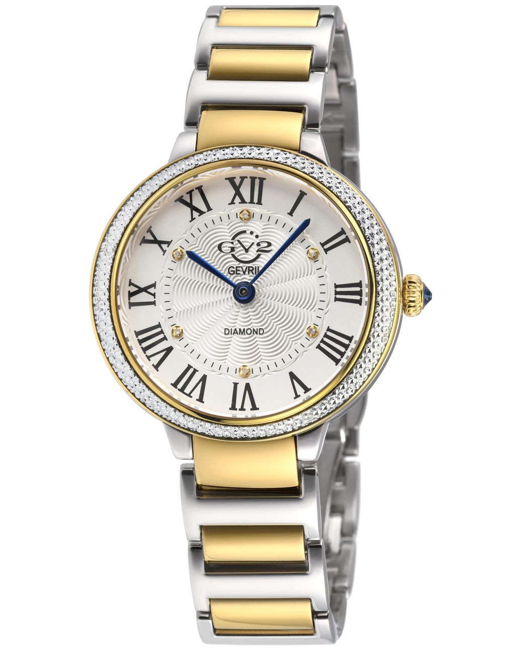 Gv2 Metallic Rome Brillante Diamond Dial, Two Toned Ss/Ipyg Bracelet Watch