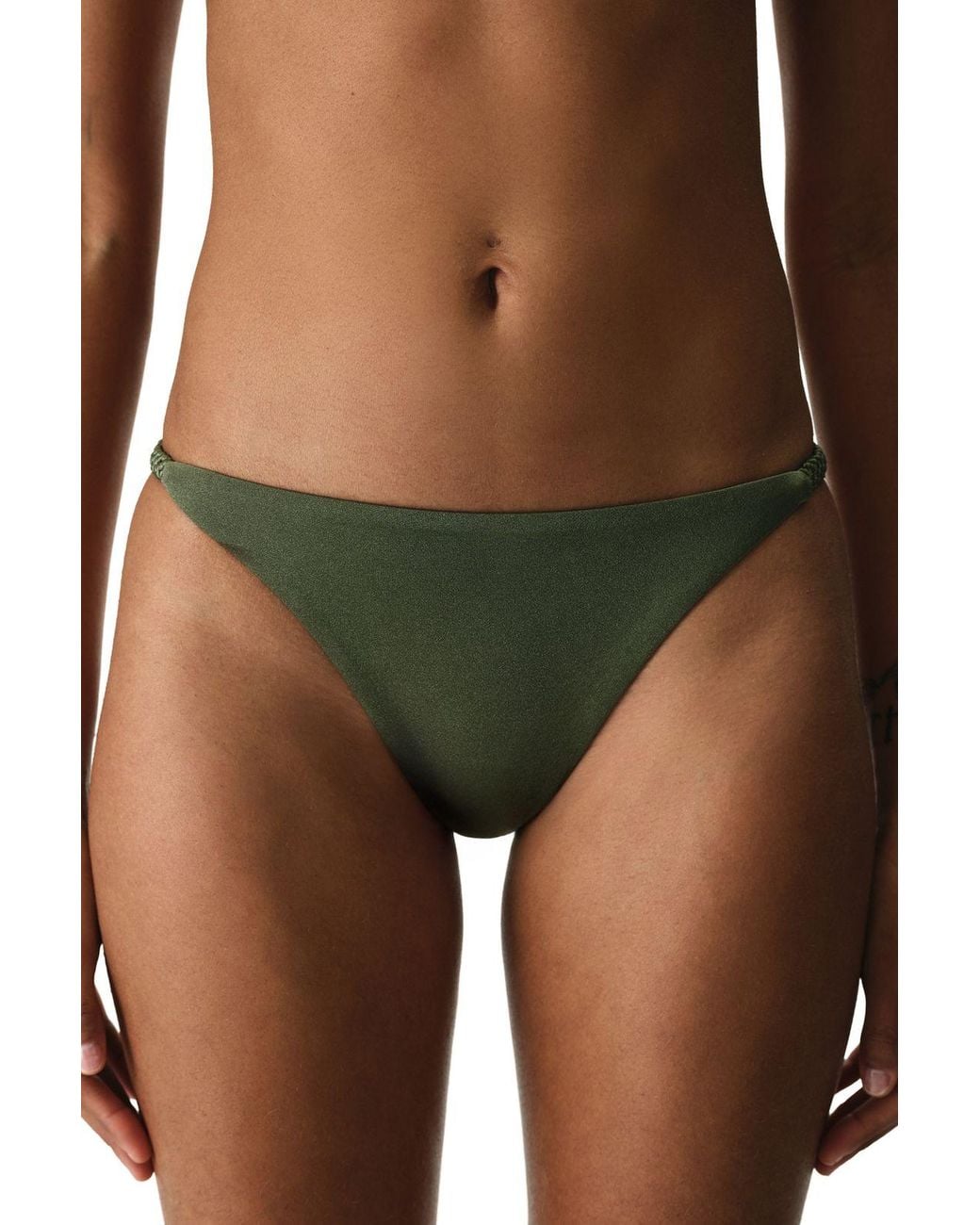 Penti Green Marcelina Side Shimmery Mid-Waist Bikini Bottoms
