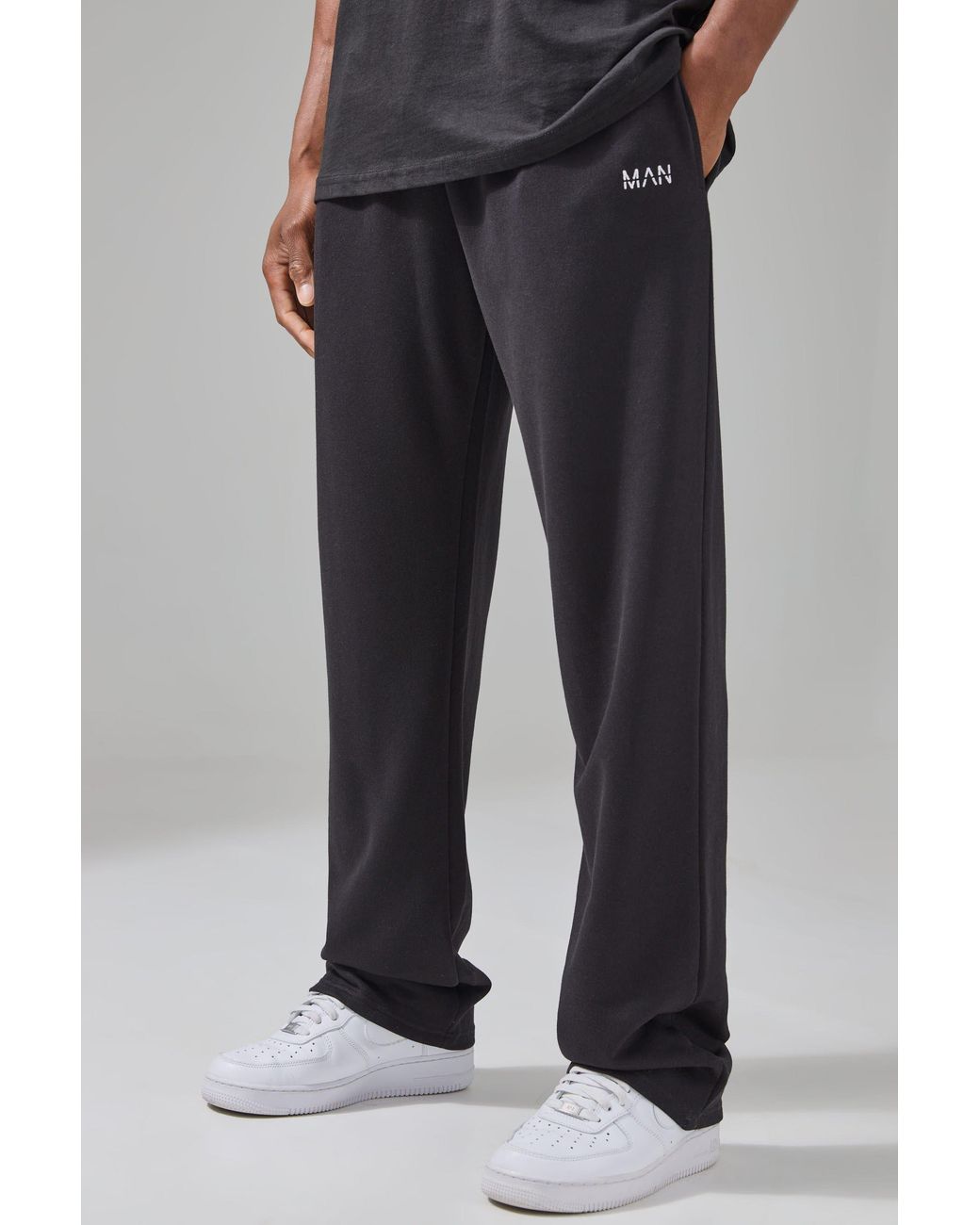 BoohooMAN Black Man Active Straight Leg Man Dash Jogger for men