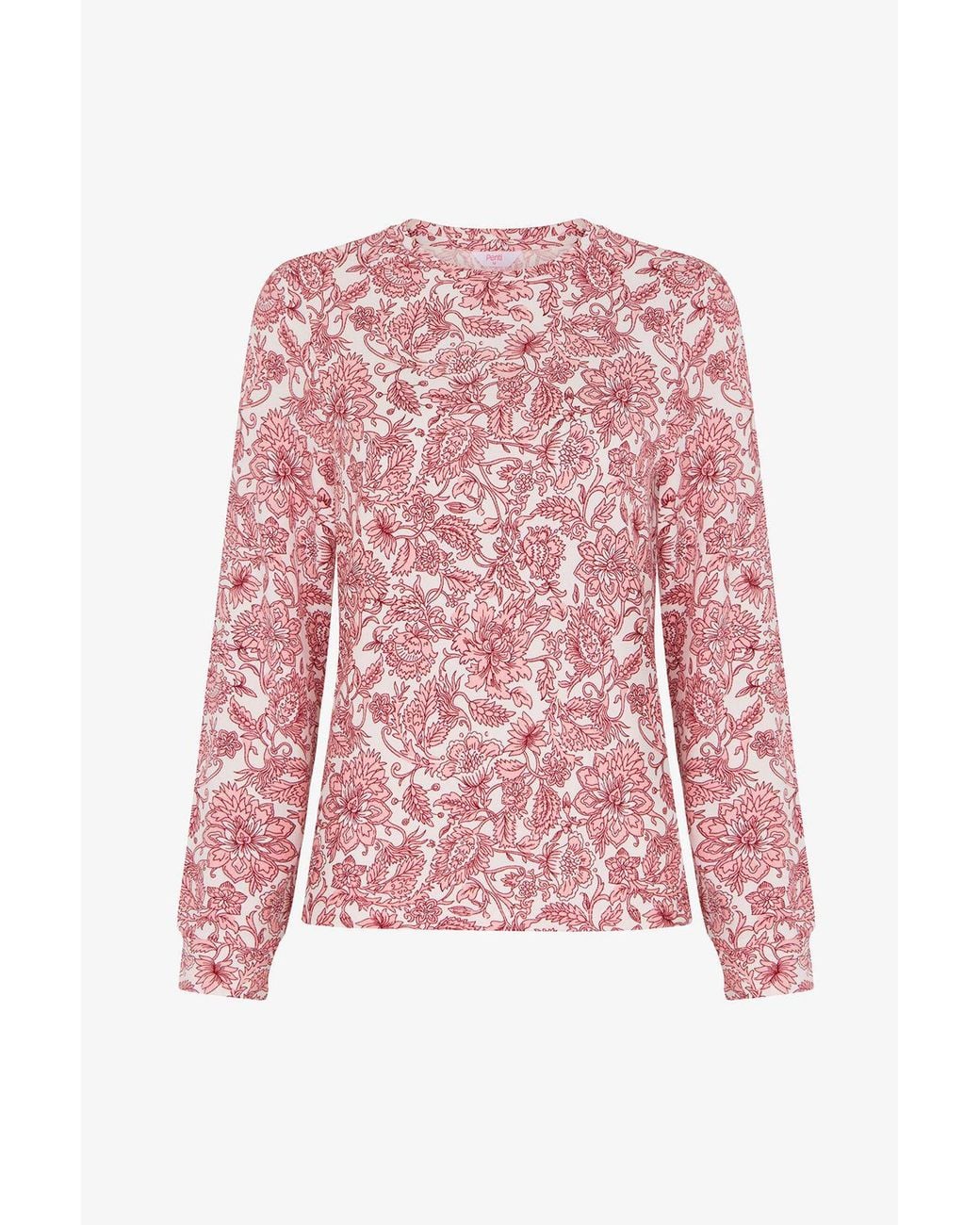Penti Pink Countryside Printed Floral Long Sleeve T-Shirt Pajama Top
