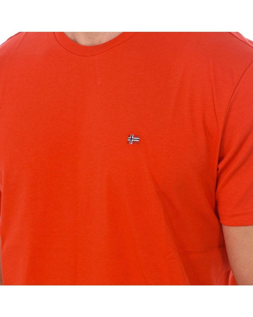 Napapijri Red Short Sleeve Round Neck T-Shirt Np0A4Frp for men