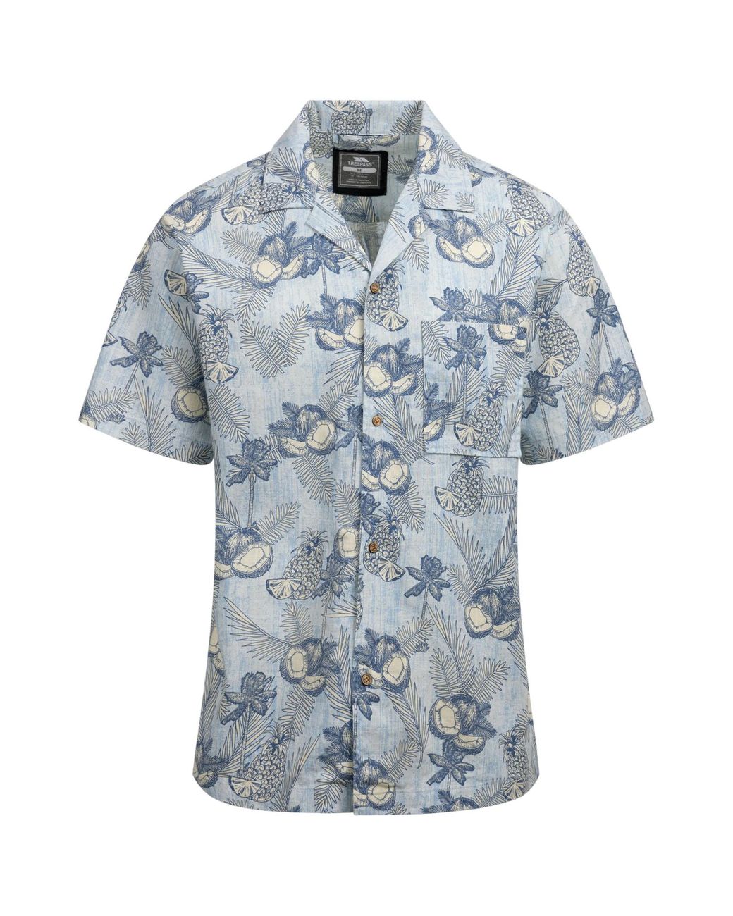Trespass Blue Hart Printed Casual Shirt Haze) Cotton for men