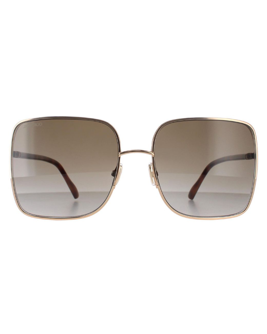 Jimmy Choo Gray Square Havana Gradient Aliana/S Metal