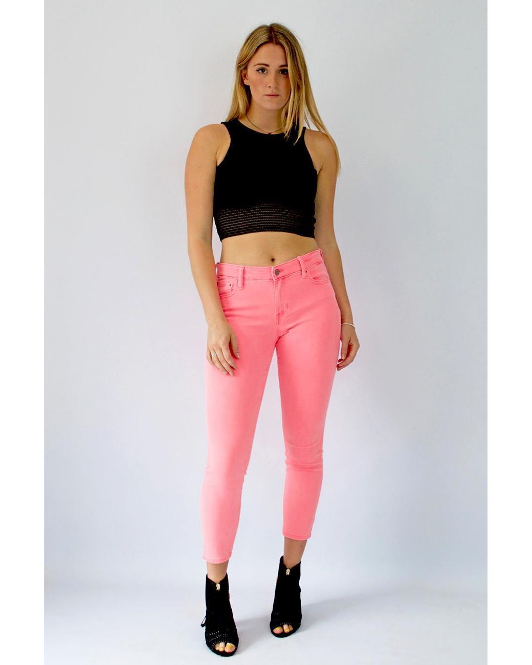 Secret Label Red Slim Leg Ankle Grazer Jeans