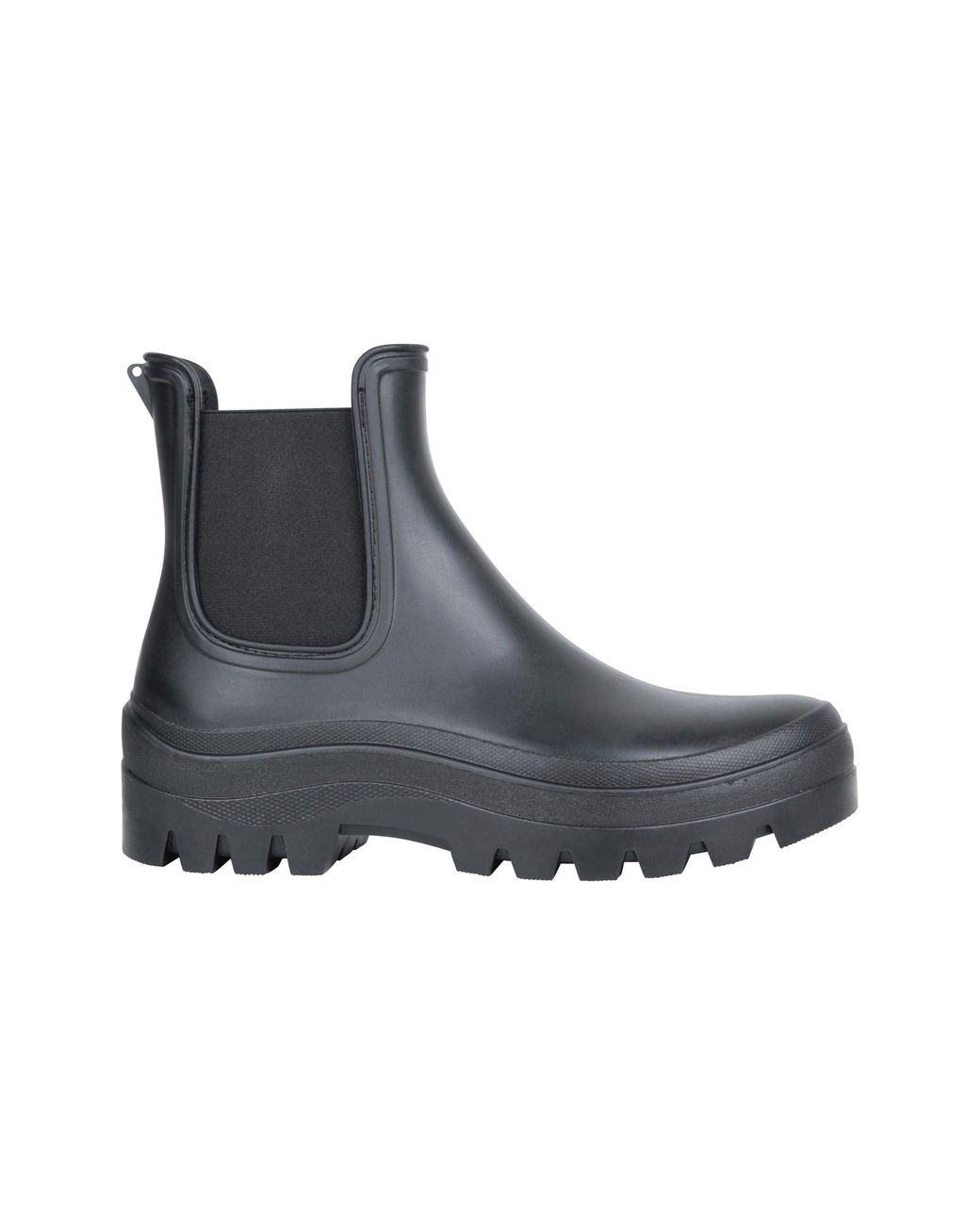 Mountain Warehouse Black 'Lynx' Chelsea Wellies Waterproof Chunky Sole Ankle Length Rain Boots