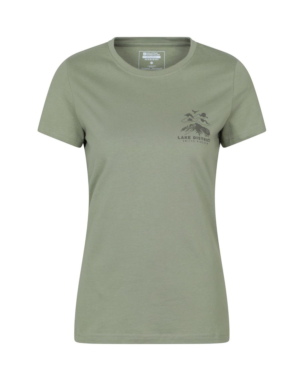 Mountain Warehouse Green Regional Lake District Graphic Tee Breathable Casual Everyday T-Shirt Cotton