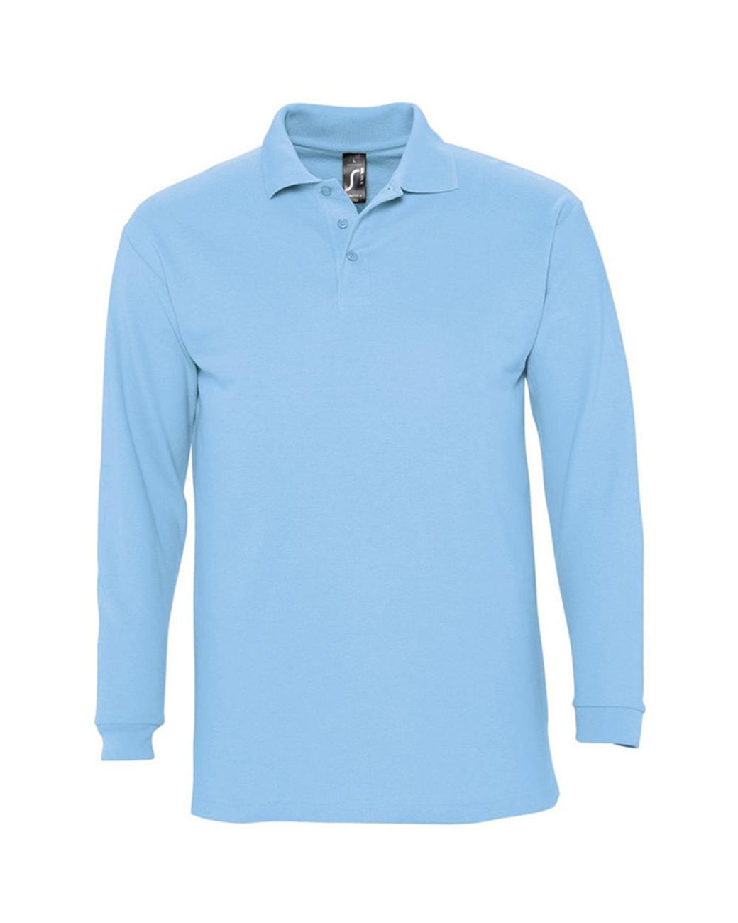 Sol's Blue Winter Ii Long Sleeve Pique Cotton Polo Shirt (Sky) for men