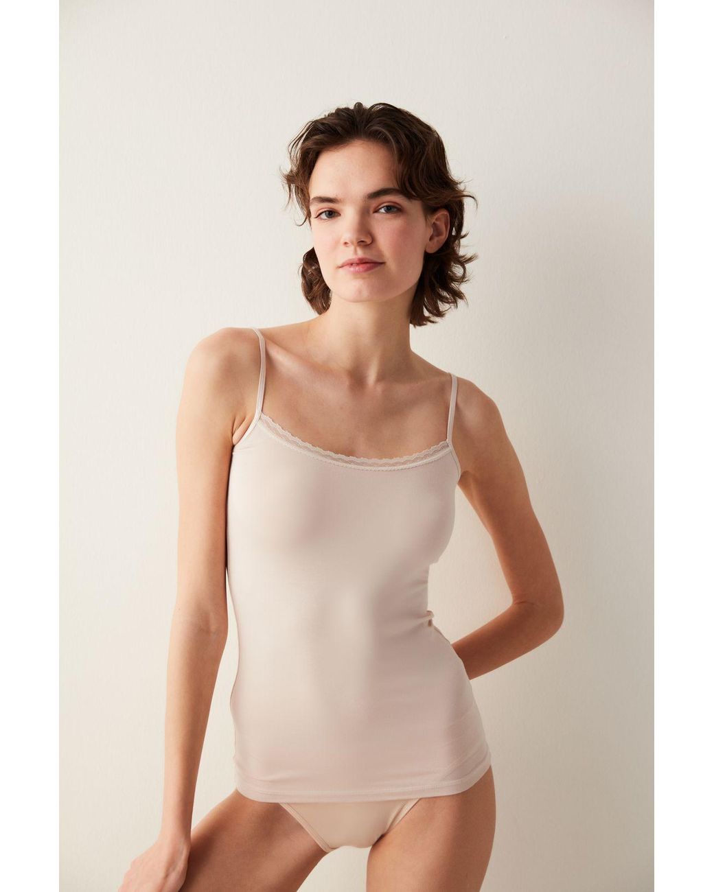 Penti Natural Lace-Trim Modal Camisole