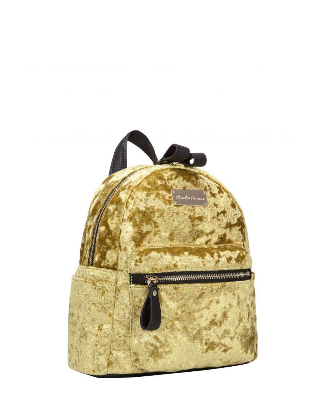 Claudia Canova Metallic Anii Xs Velour Backpack