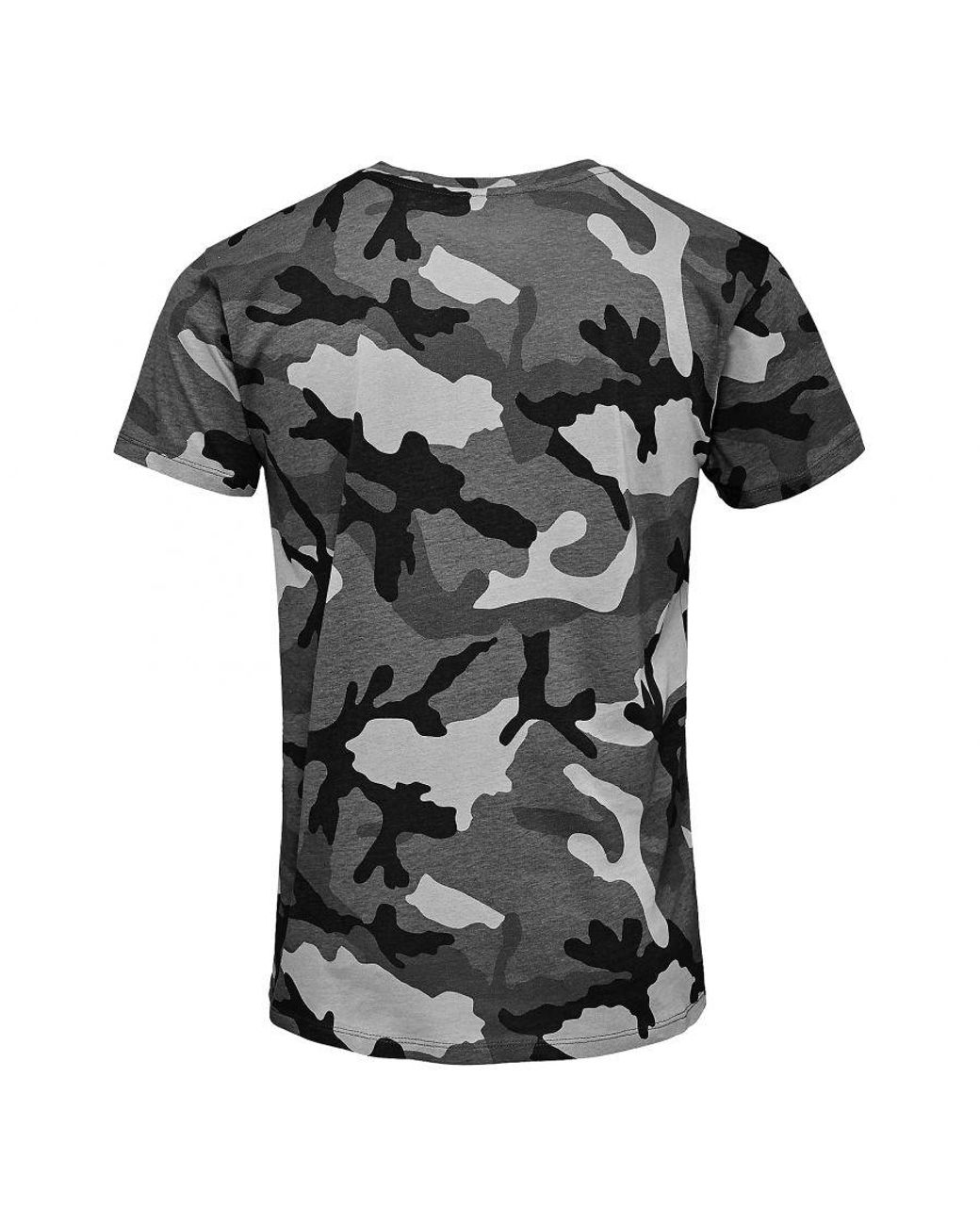 Sol's Black Camo Short Sleeve T-Shirt Camo) Cotton for men