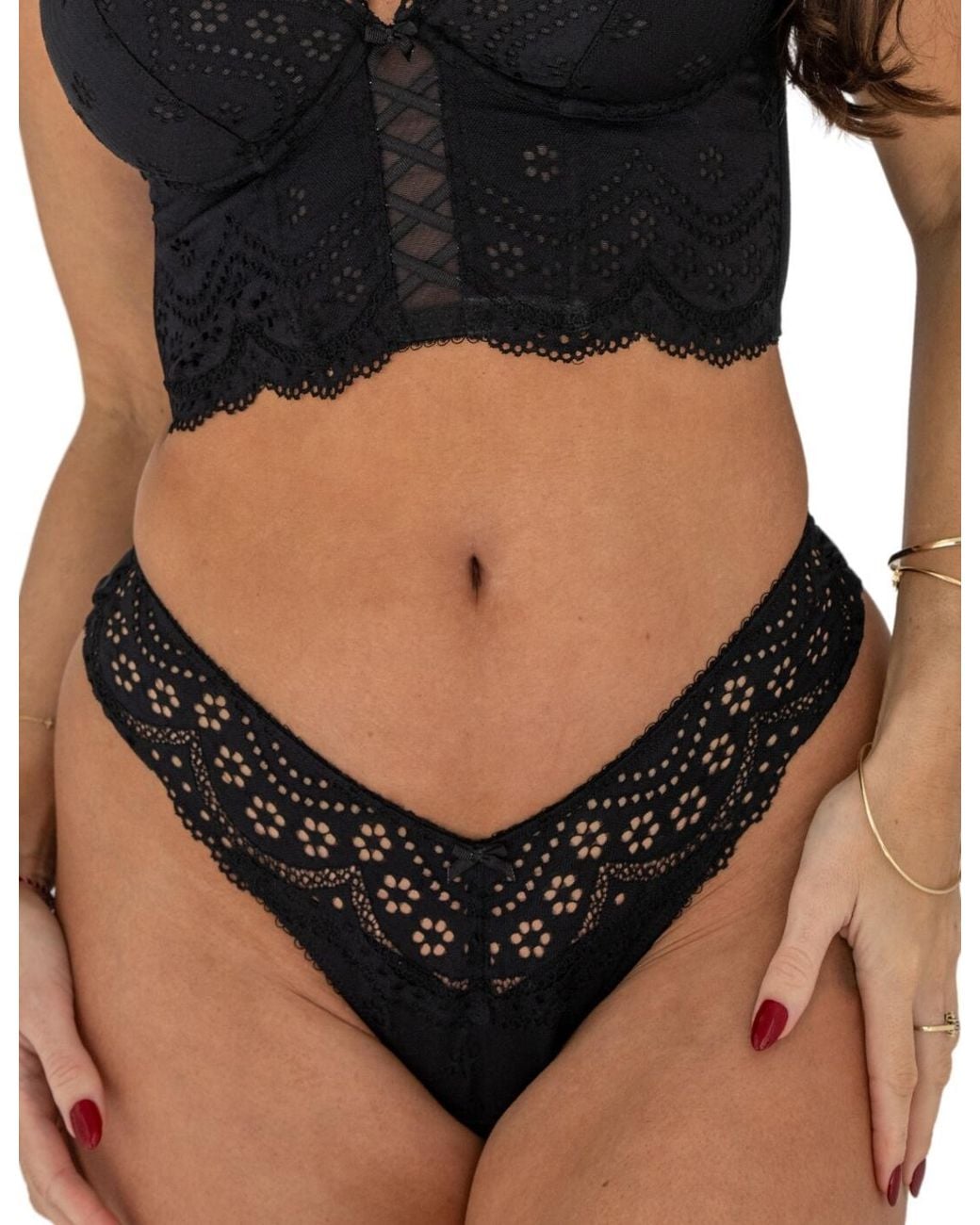 Pour Moi Black Swoon Thong