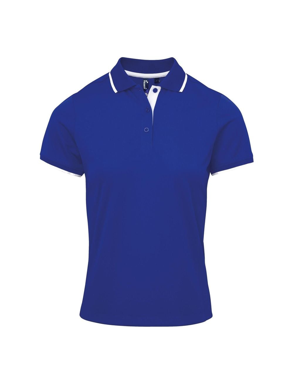 PREMIER Blue Ladies Contrast Coolchecker Polo Shirt (Royal/
