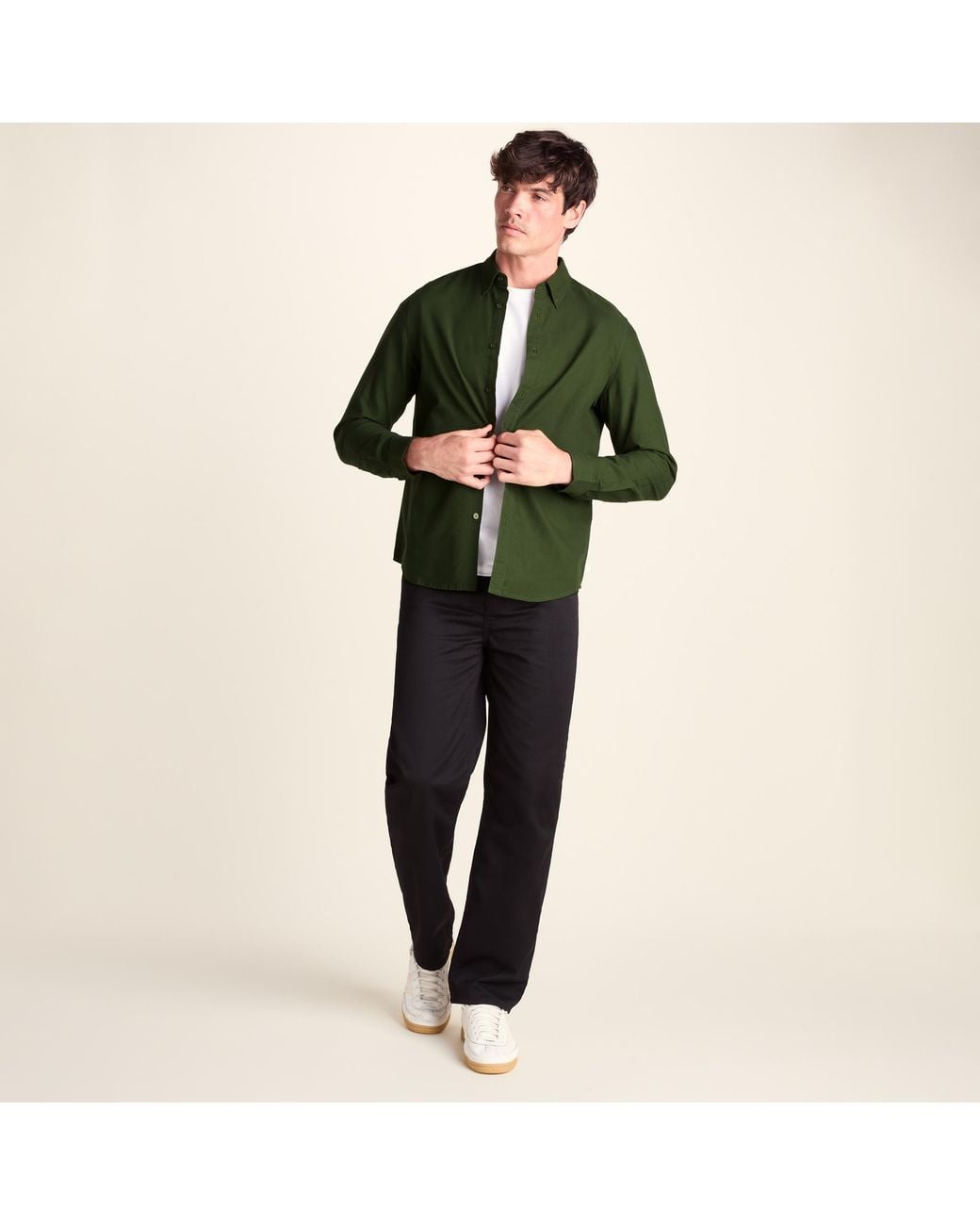 TOG24 Green Barry Long Sleeved Cotton Oxford Shirt for men