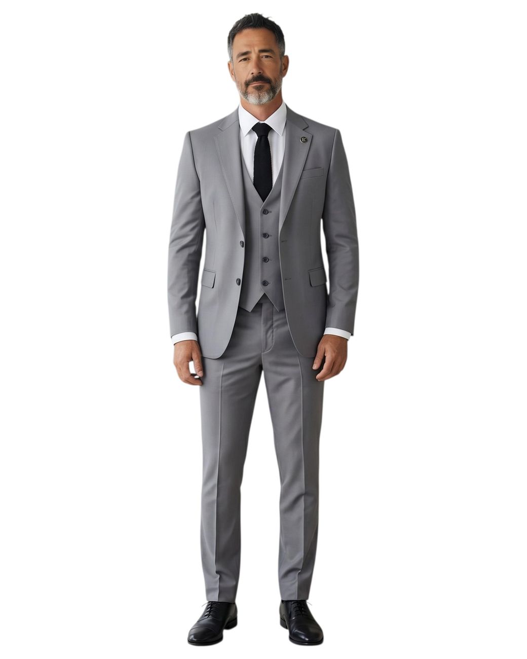 TruClothing Gray Greymens 3 Piece Formal Classic Business Workwear Suit for men