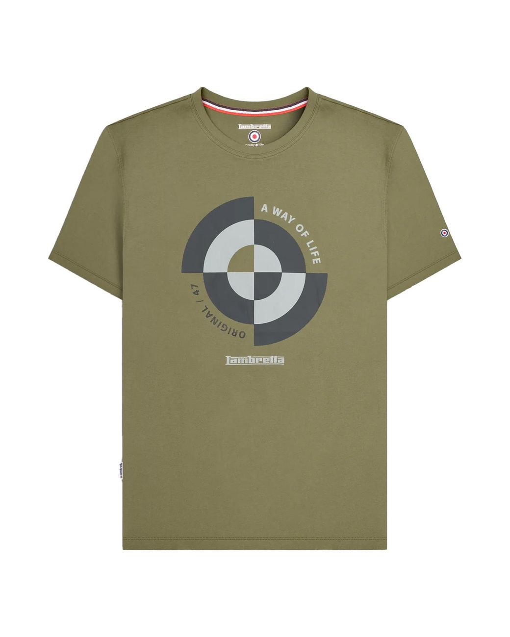 Lambretta Green Target Quadrant T-Shirt Cotton for men