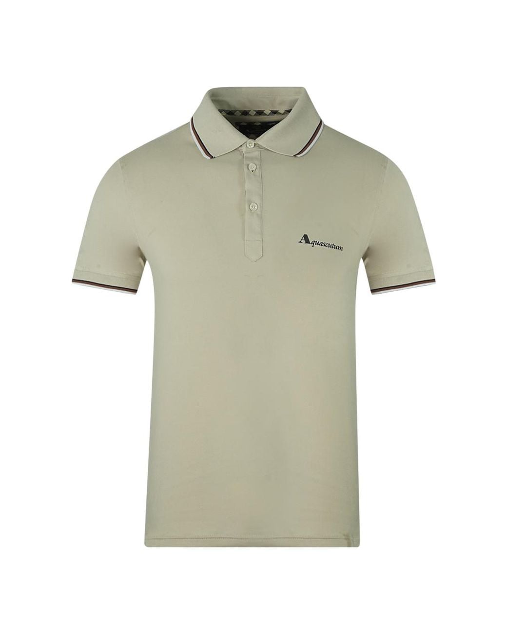 Aquascutum Green Brand Logo Polo Shirt Cotton for men