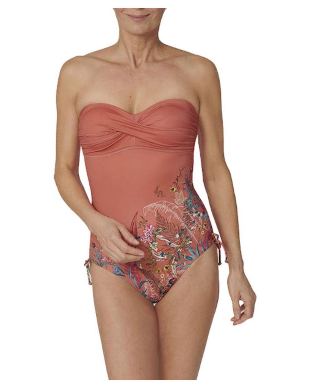 Triumph Red Botanical Leaf Swimsuit