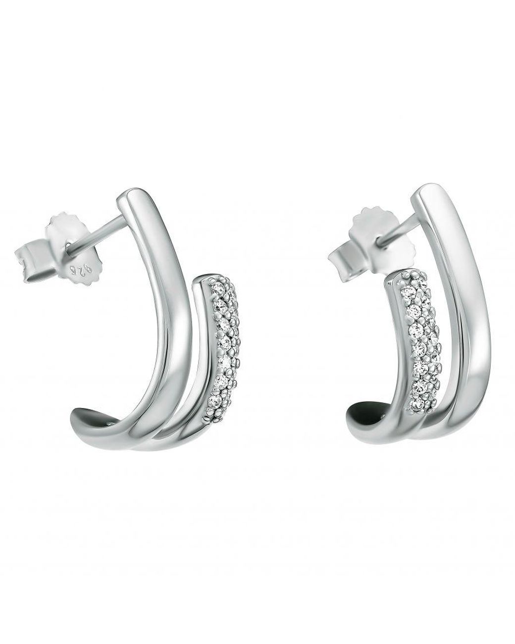 Orphelia White 'Emily' 925 Sterling Drop Earrings