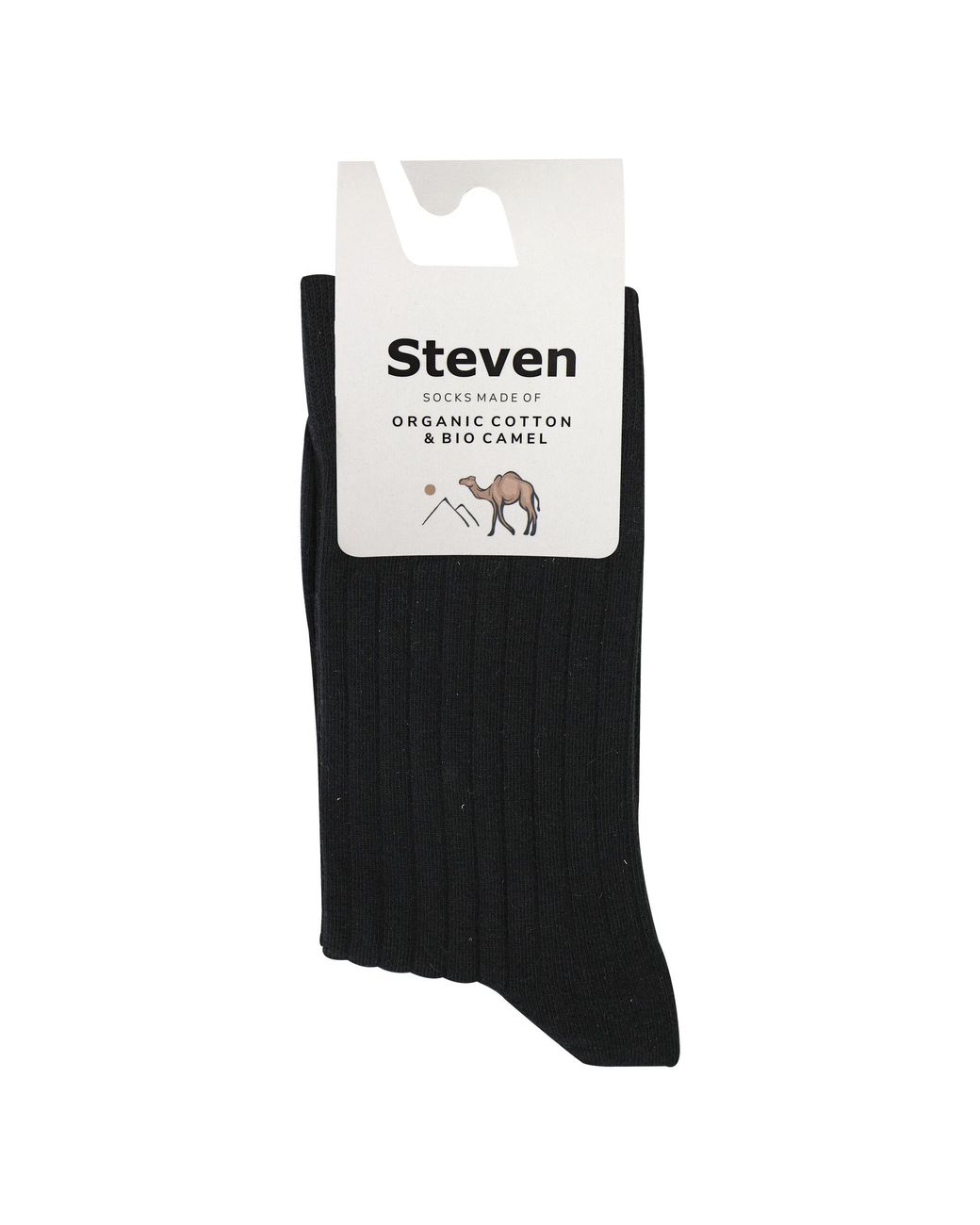 Steve Madden Black Ladies Organic Cotton Camel Wool Socks