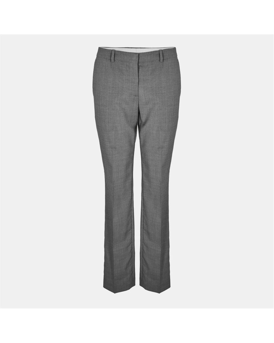 Boss Gray Tameah Solid Patterned Straight Chinos