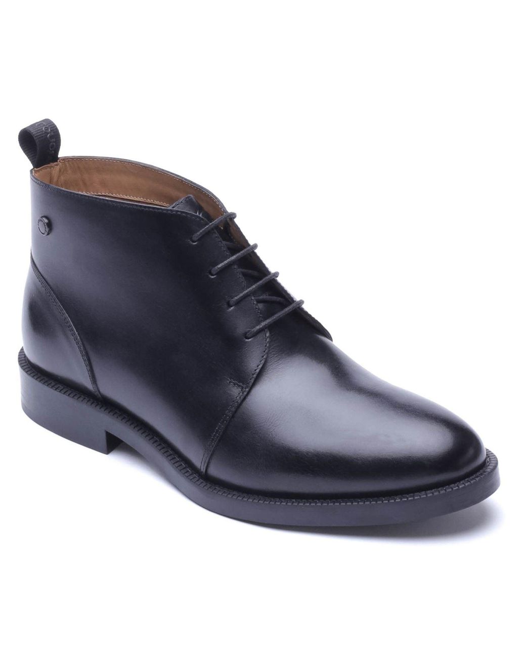 Base London Blue Marco Leather Ankle Boots for men