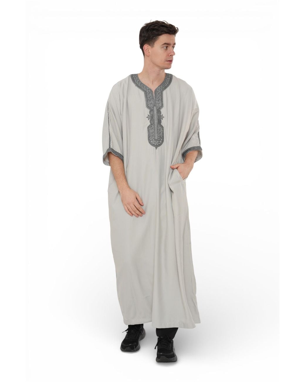 Thobe Robe Thobez Charcoal Moroccan Thobe Robe Eid Djellaba Gandoura Jubba- Hm65 ...