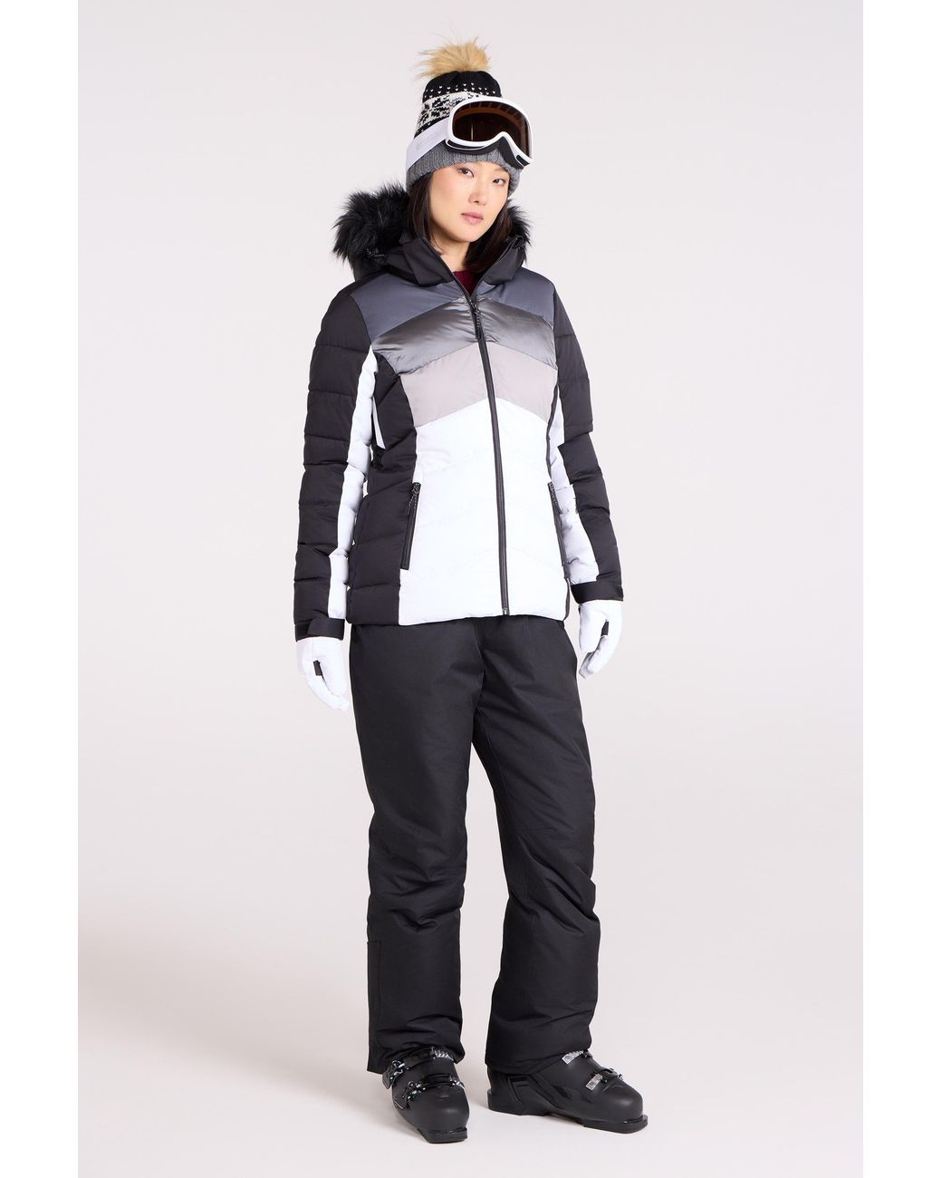 Mountain Warehouse White 'Cascade' Padded Ski Jacket Water Resistant Breathable Coat