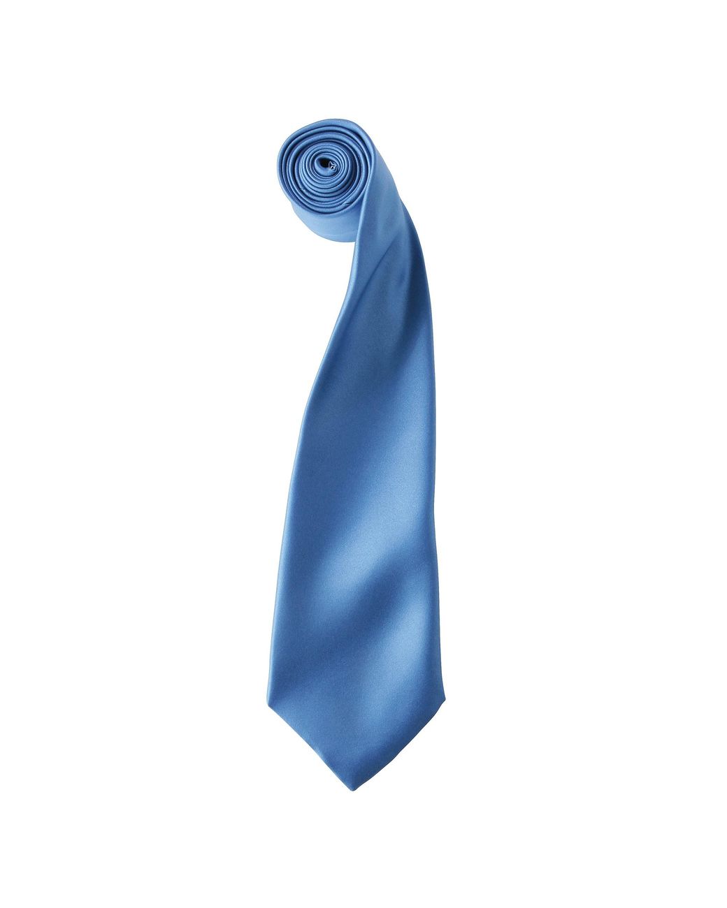 PREMIER Blue Plain Satin Tie (Narrow Blade) (Mid) for men
