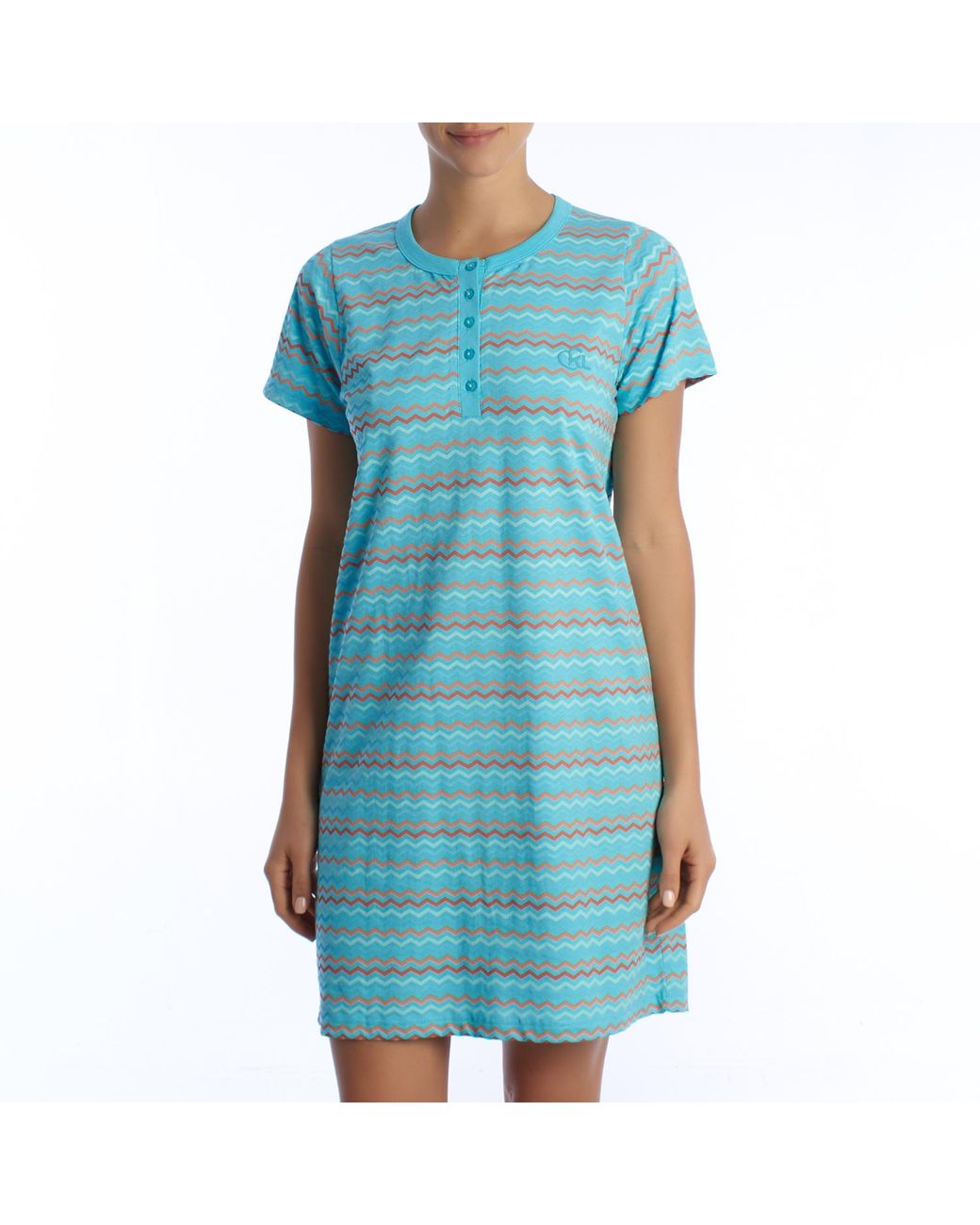 Kisses&Love Blue Short-Sleeved Summer Nightgown Kl45000