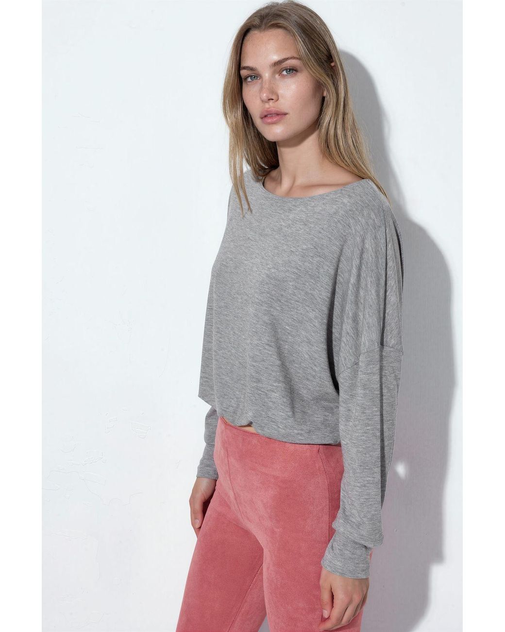 Busem Gray Crew Neck Long Sleeve Top