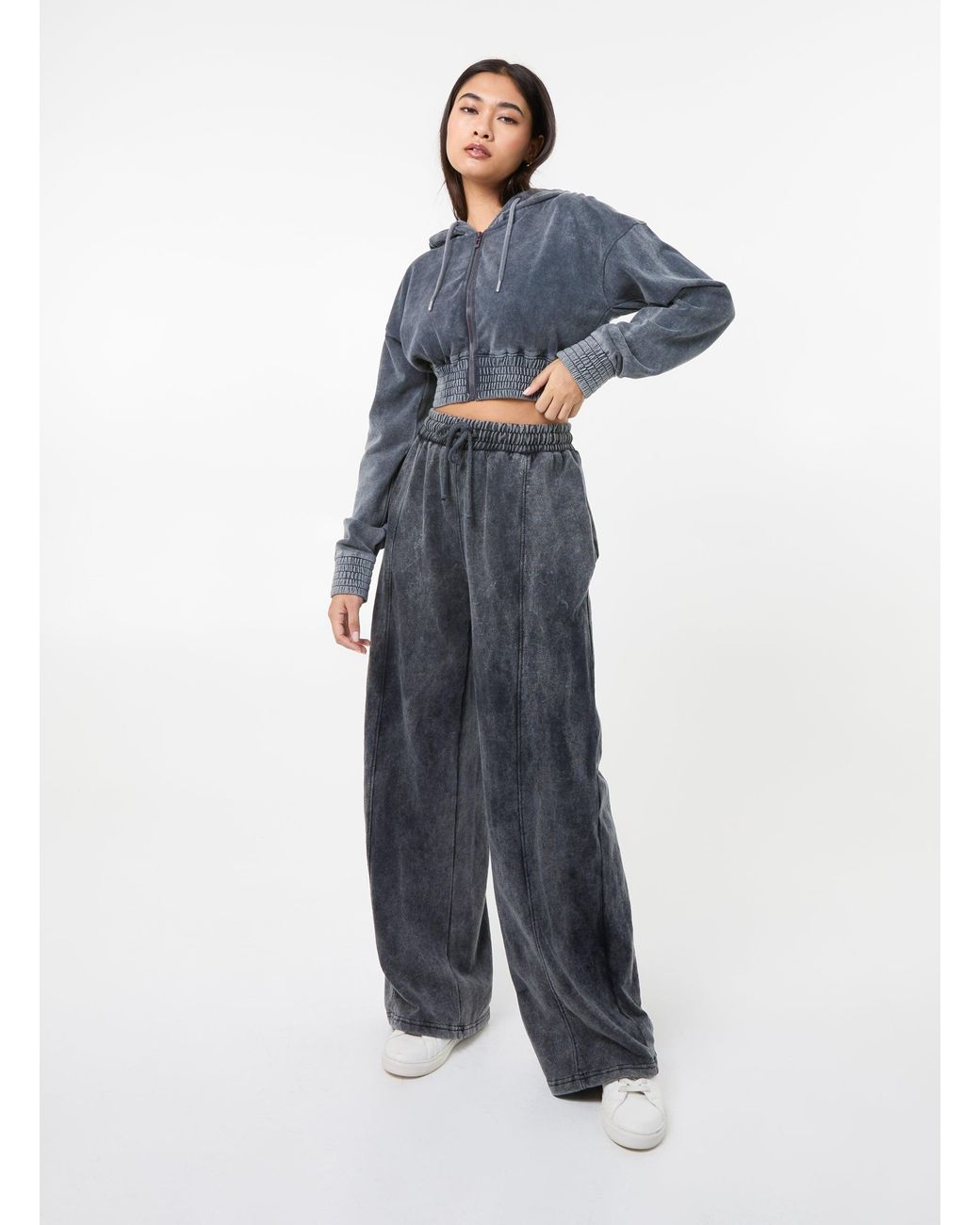 Pink Vanilla Blue Wash Wide Leg Trousers